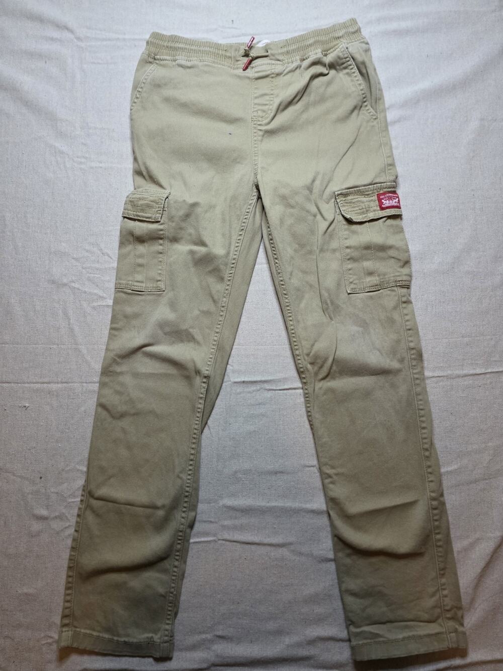 Levis Womens Cargo Pants Size 16 Khaki Beige Pull On Straight Leg